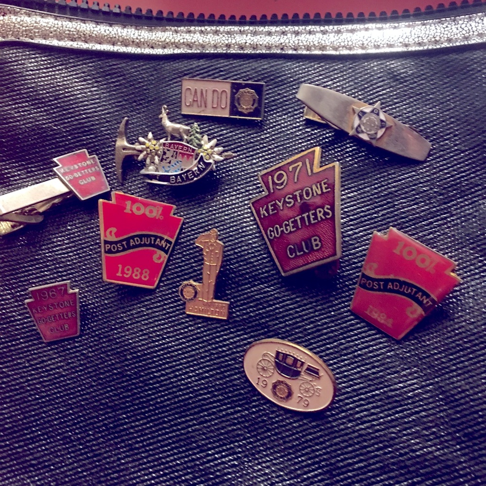 Vintage American Legion Pins Fraternal order police & Bayern Oktoberfest hat pin